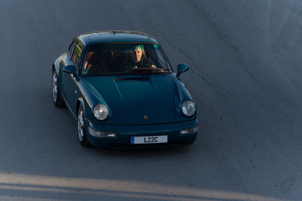 image of green classic Porsche 911