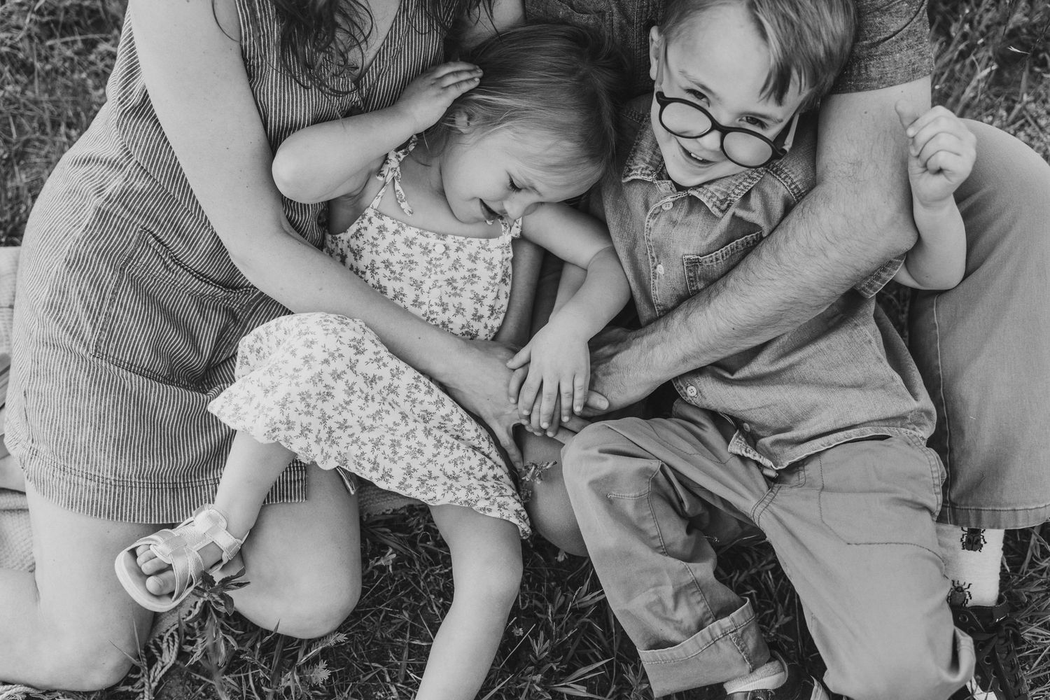 Fall family portrait in a mountain meadow