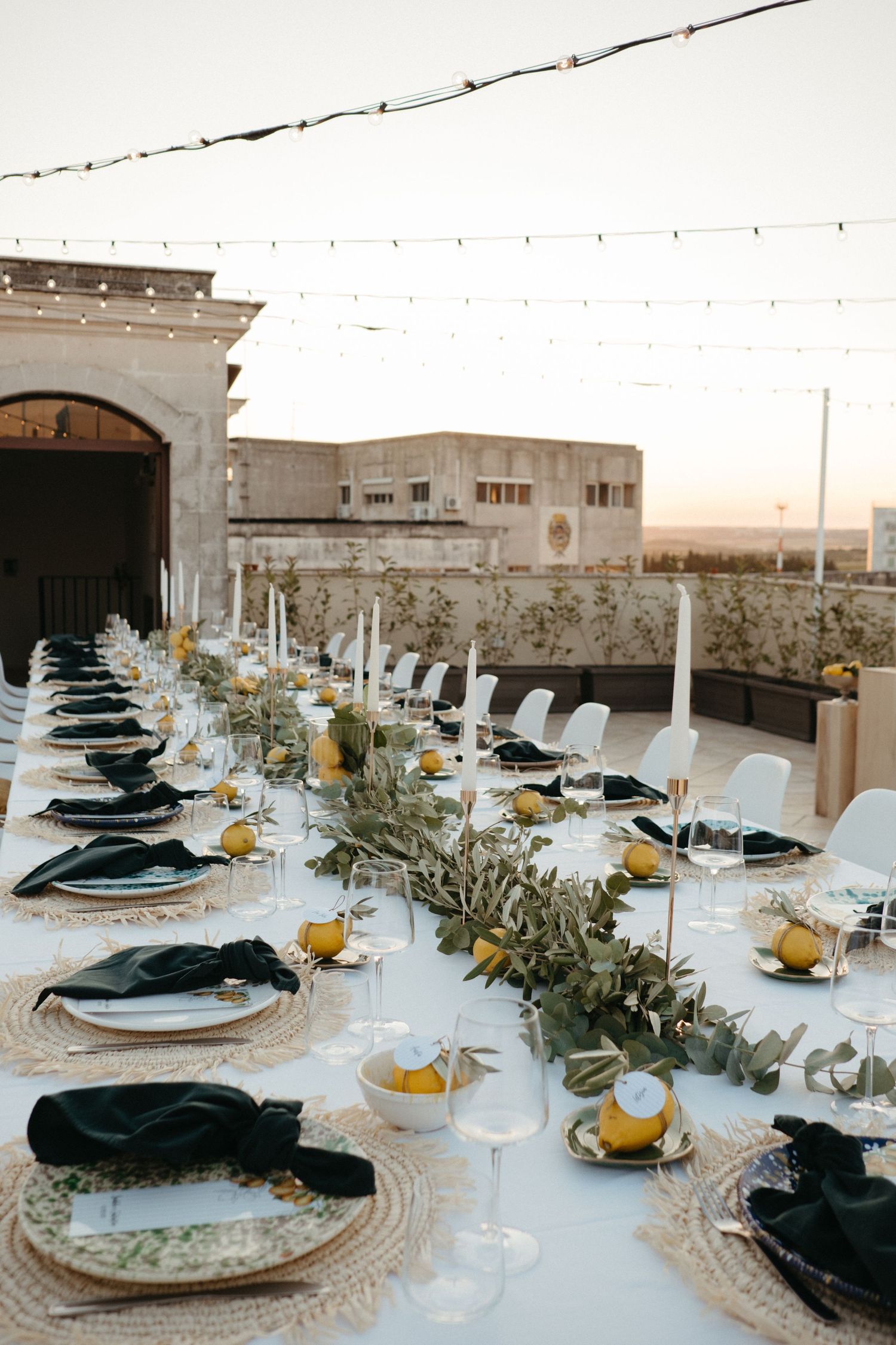 dinner table of wedding in Puglia