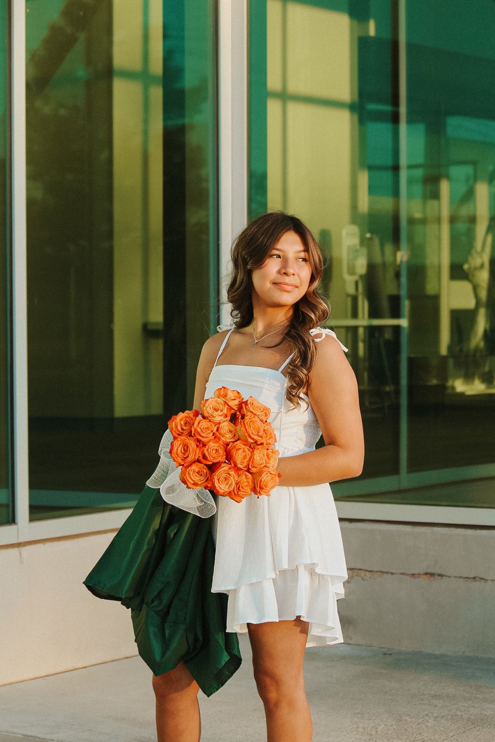 Oklahoma senior portraits with cinematic style at Norman North High School in Norman Oklahoma