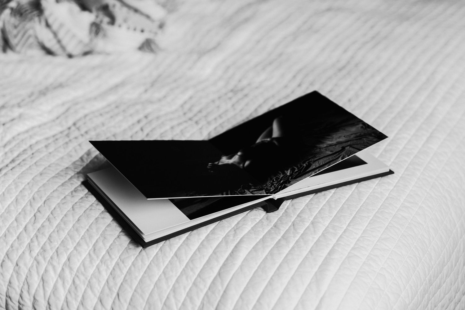 little black book example, black and white album photography, Boudoir photographer, MN boudoir photographer