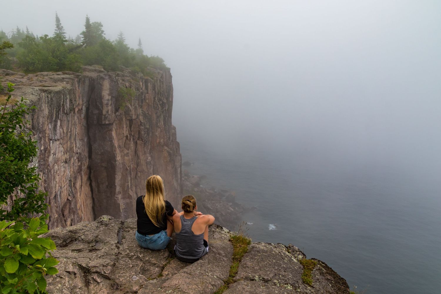 Foggy day at Palisade Head along Lake Superior Minnesota