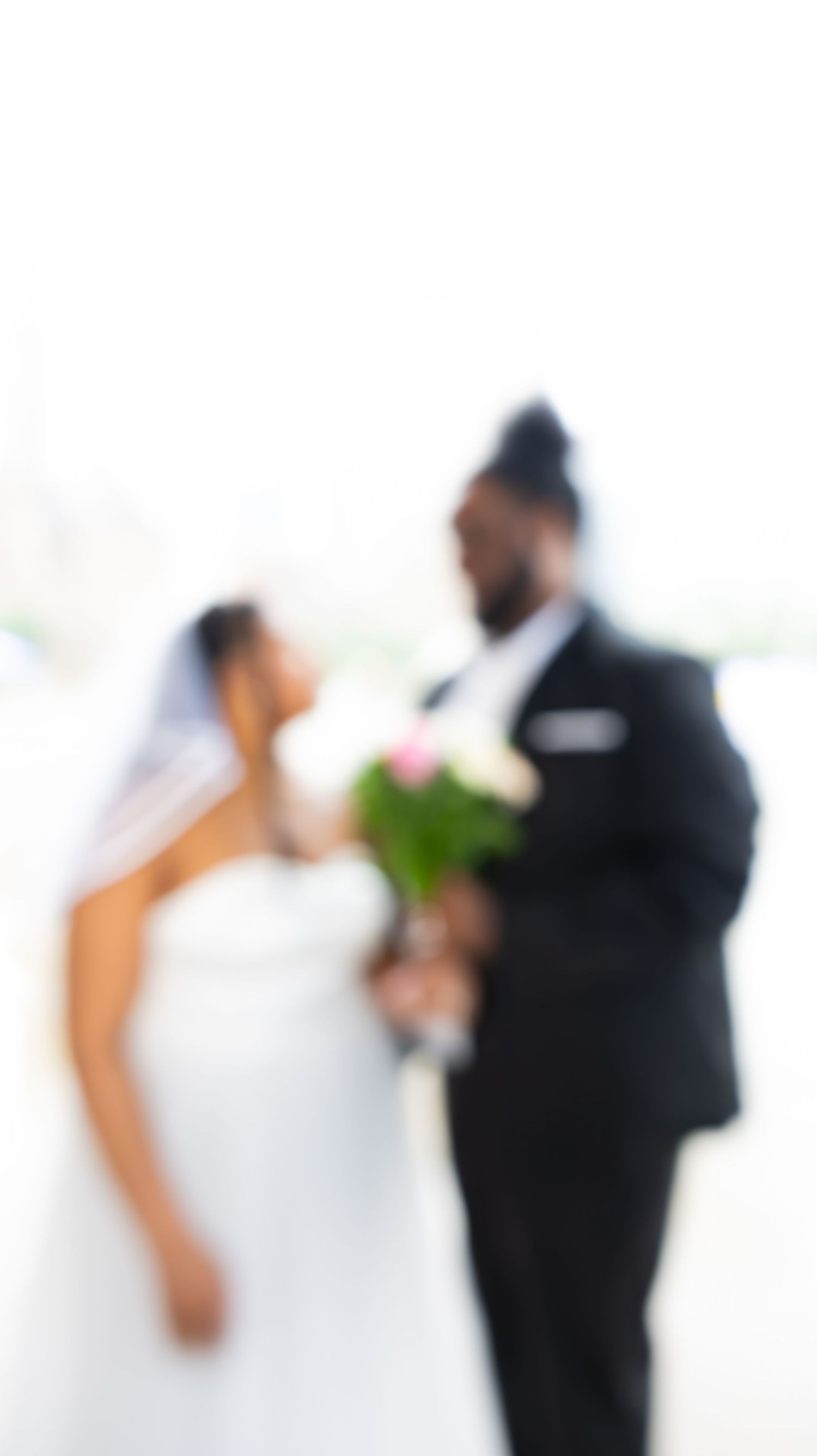 A soft focus wedding photo sequence showing intimate moments between the newlyweds.