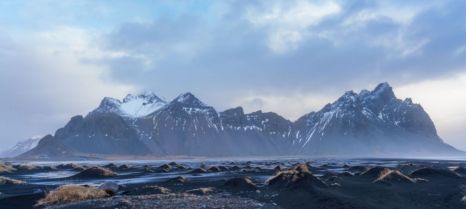 Panoramic image of Vestrahorn, Iceland.