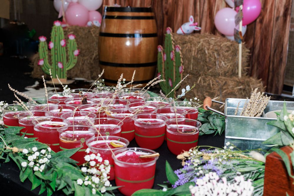 images of drinks and country western themed backdrop for event captured by sunshine coast events photographer