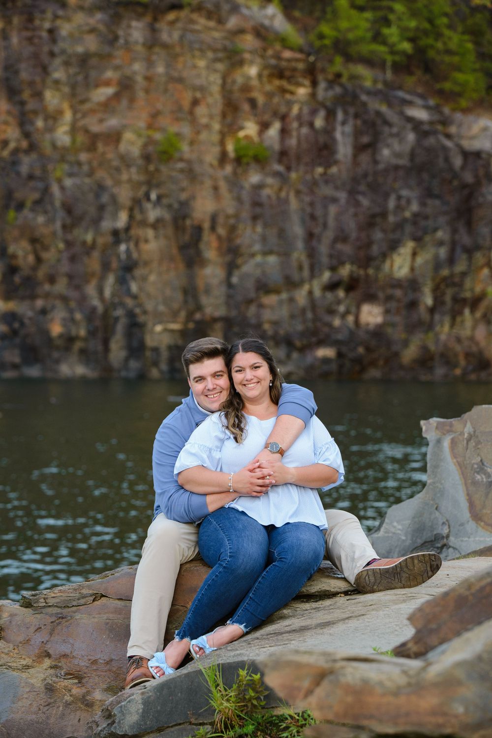 engagement photographs taken at carter's lake in north georgia