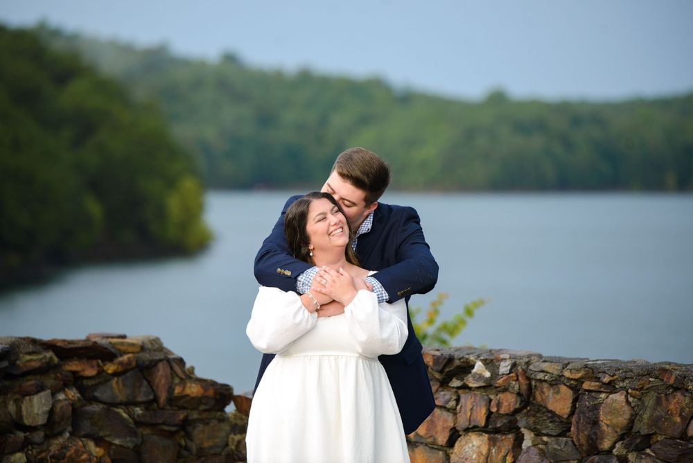 engagement photographs taken at carter's lake in north georgia