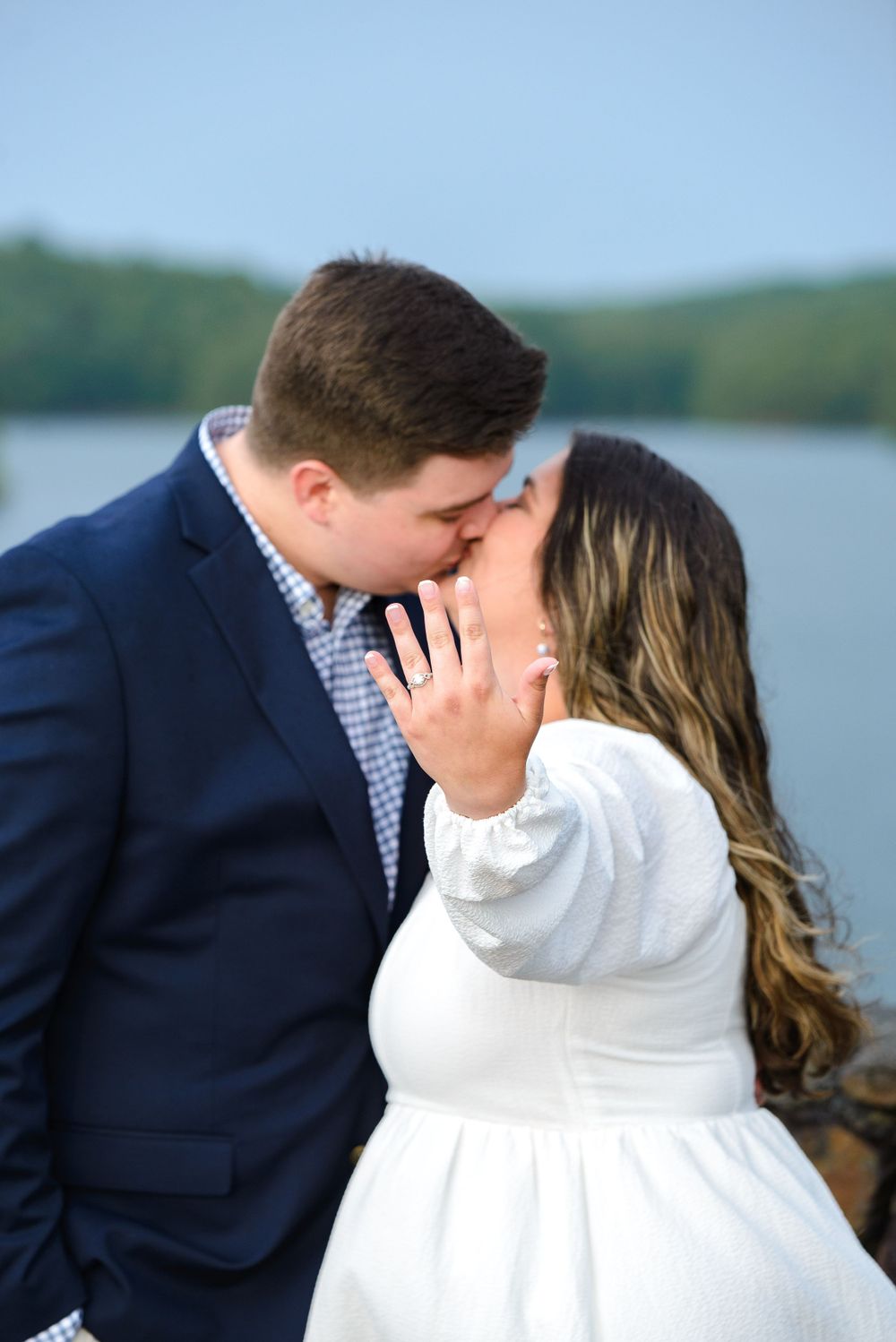 engagement photographs taken at carter's lake in north georgia