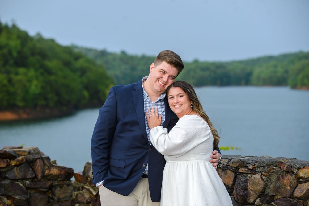 engagement photographs taken at carter's lake in north georgia