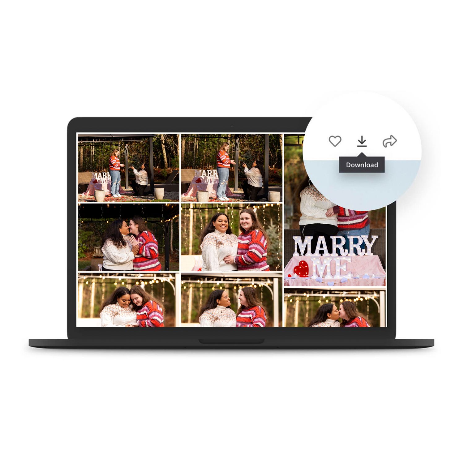 After your photoshoot, you’ll meet with Leah Ramuglia Photography on Zoom to select your favorite engagement portraits for you to download.