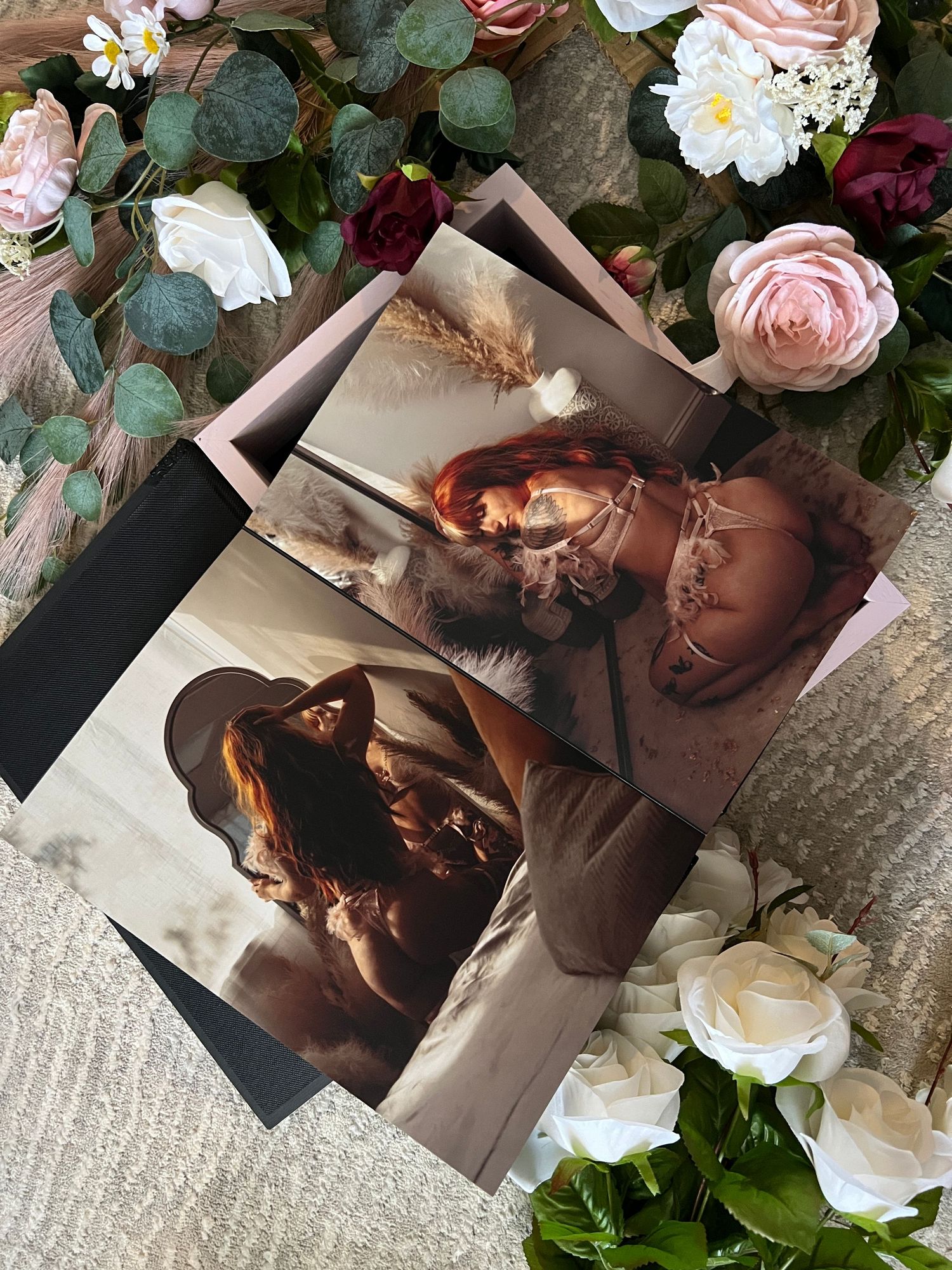boudoir album artwork luxury leather layflat album