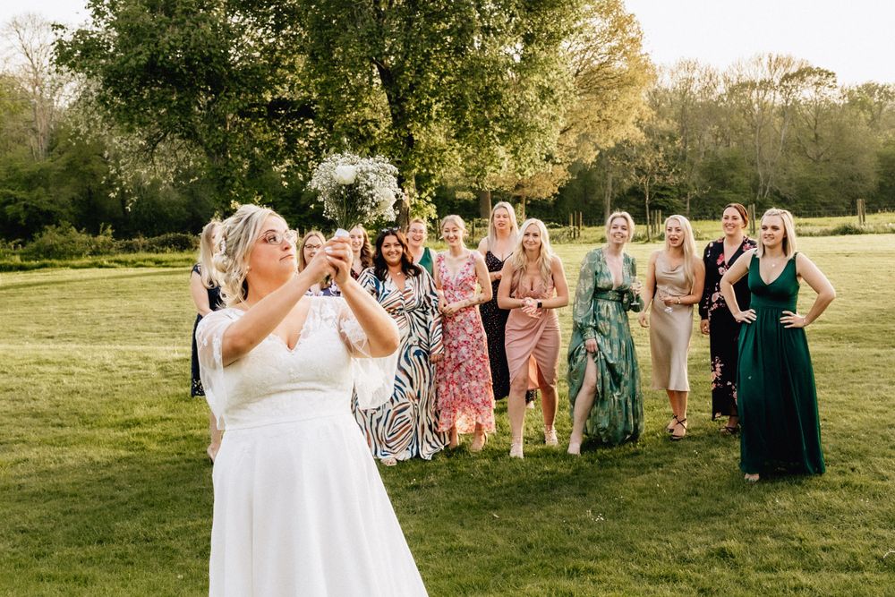 bouquet toss Stanhill Court Hotel