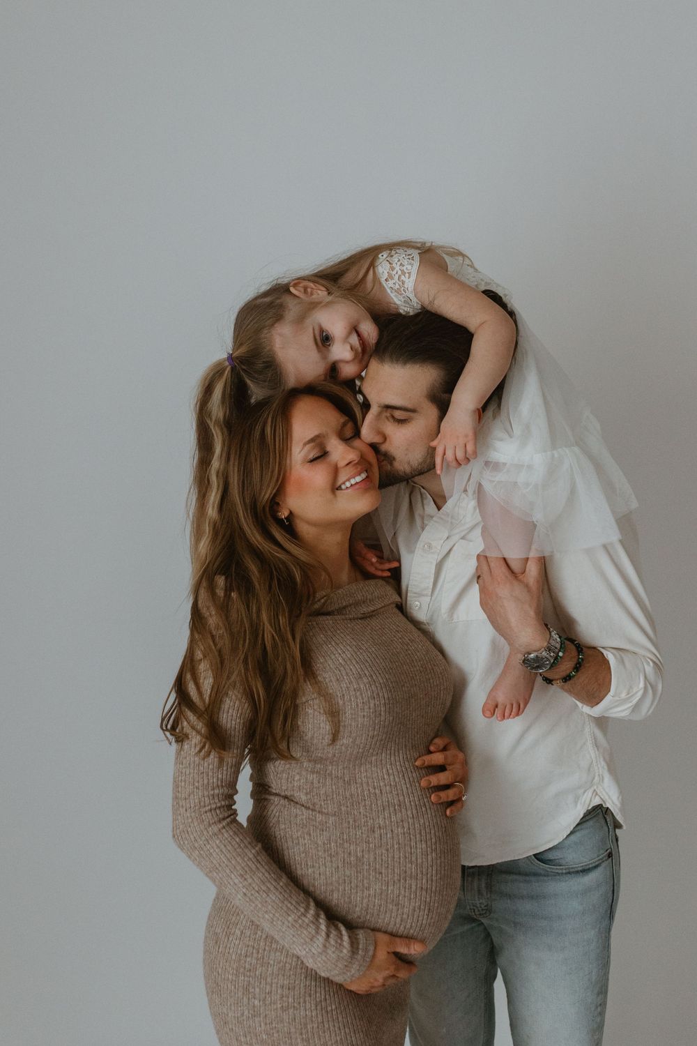 Studio Family Maternity Photoshoot by Long Island Photographer, Danielle Jenkin Photography
