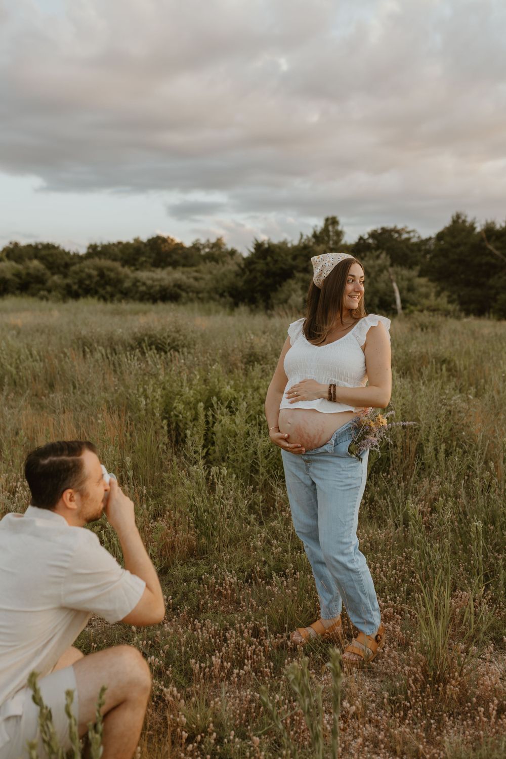 Outdoor Spring Maternity photoshoot by Long Island Photographer, Danielle Jenkin Photography
