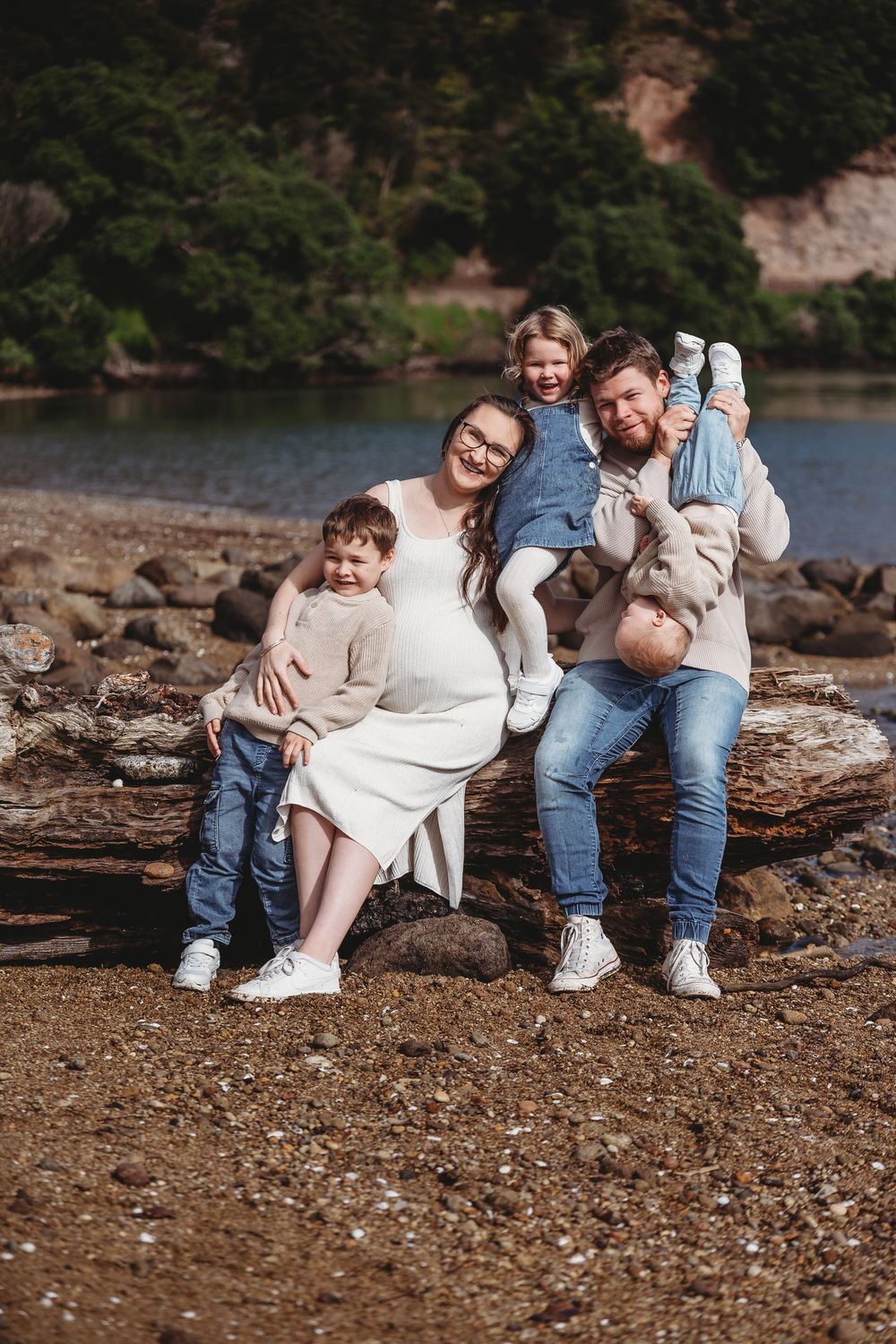 Britney and Alex Family session at Heards Bay, Te Kouma, Coromandel