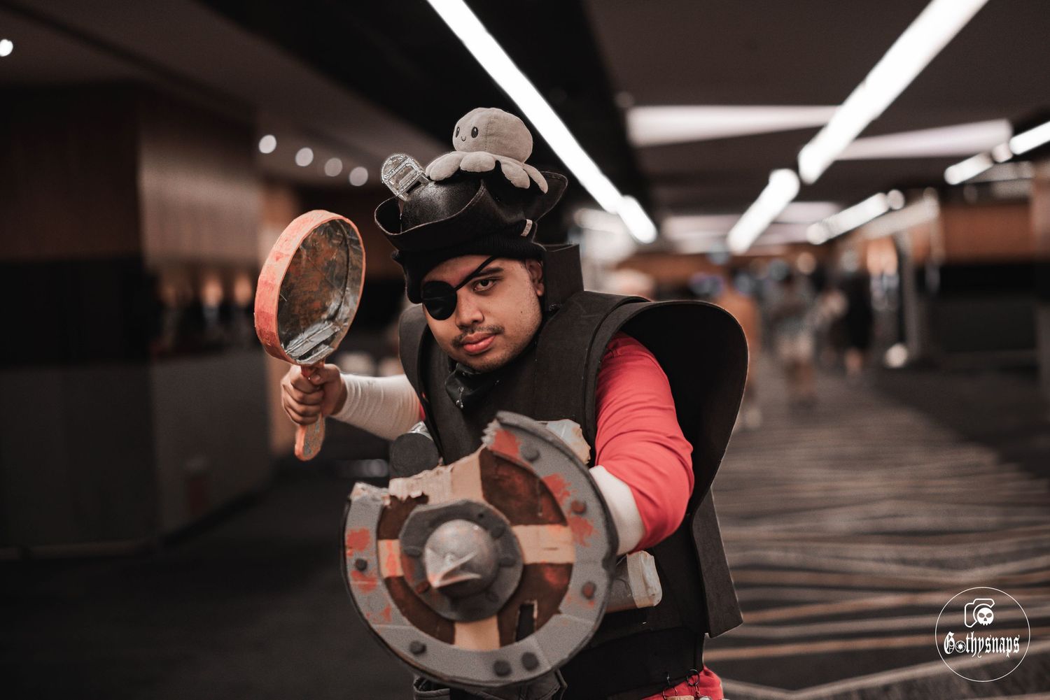 Demopan Cosplayer in Suntec Convention Center Singapore Showing his signature pose.