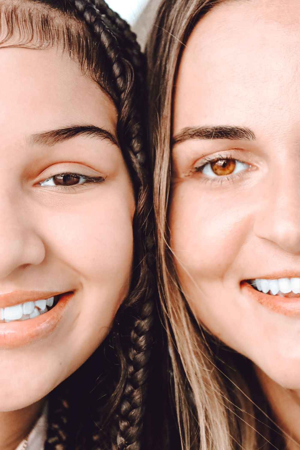mother and daughter close up bonding moment