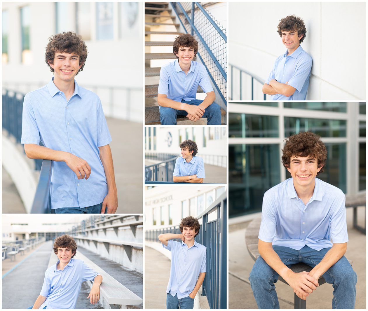 Senior Guy at Bartlesville High School BHS and Downtown by Bartlesville Senior Photographer Kristi Bray Photography