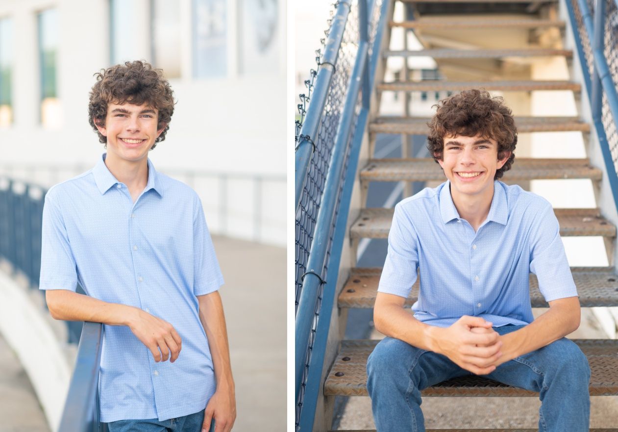 Senior Guy at Bartlesville High School BHS and Downtown by Bartlesville Senior Photographer Kristi Bray Photography