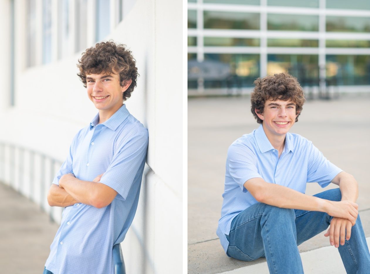 Senior Guy at Bartlesville High School BHS and Downtown by Bartlesville Senior Photographer Kristi Bray Photography