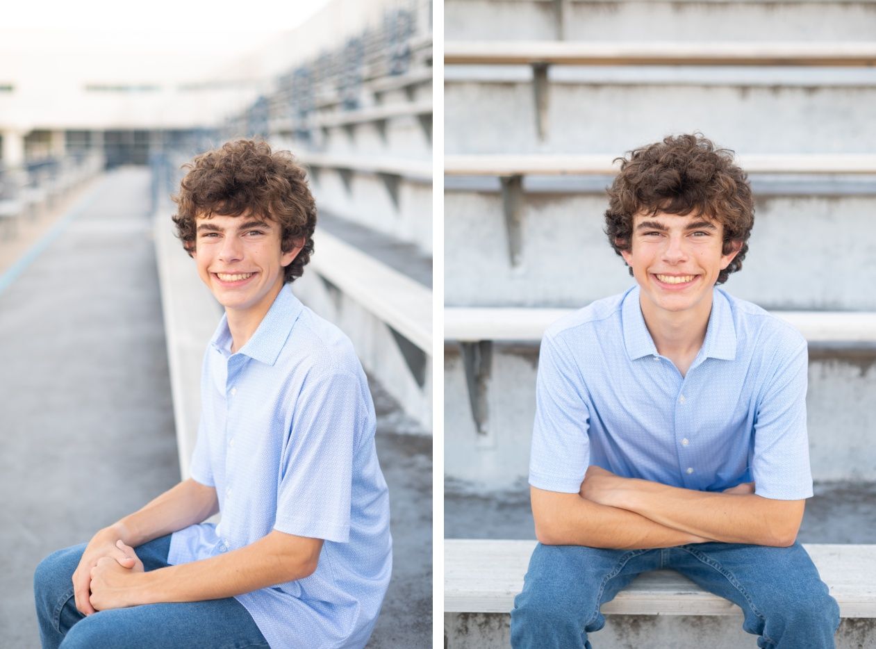 Senior Guy at Bartlesville High School BHS and Downtown by Bartlesville Senior Photographer Kristi Bray Photography