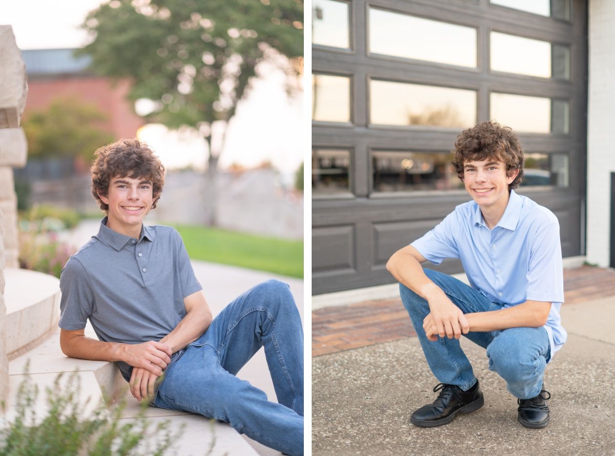 Senior Guy at Bartlesville High School BHS and Downtown by Bartlesville Senior Photographer Kristi Bray Photography