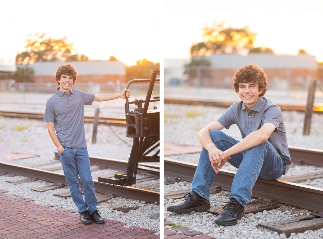 Senior Guy at Bartlesville High School BHS and Downtown by Bartlesville Senior Photographer Kristi Bray Photography