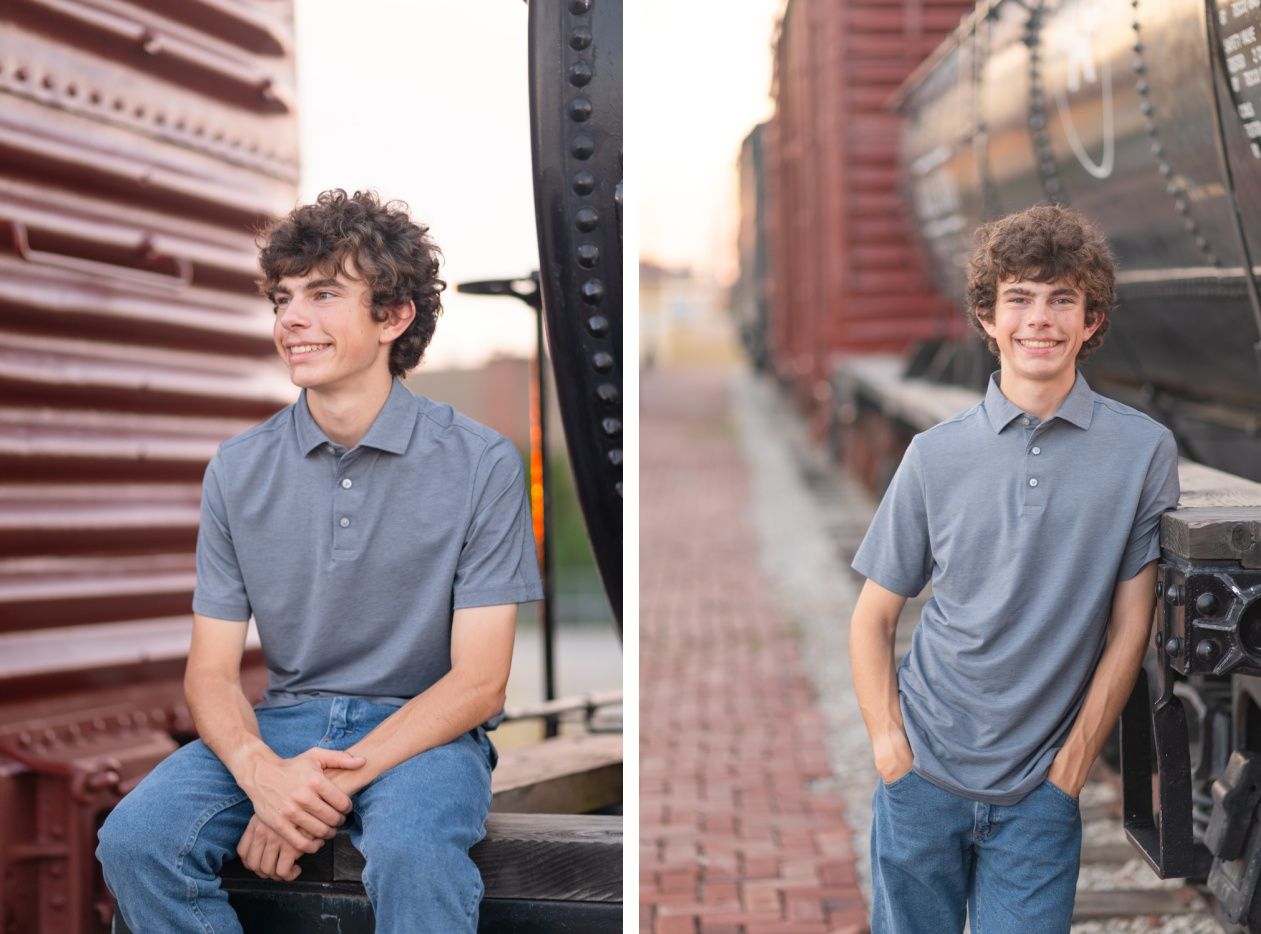 Senior Guy at Bartlesville High School BHS and Downtown by Bartlesville Senior Photographer Kristi Bray Photography