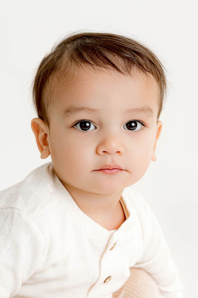2nd birthday portrait of cute little boy by Menifee kids photographer.