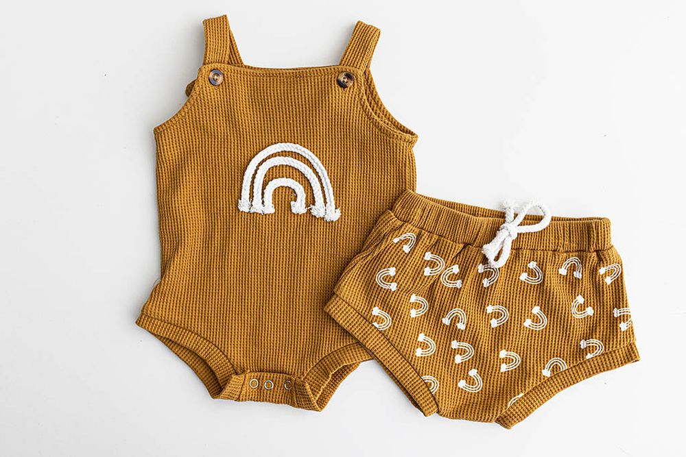 1st birthday rainbow baby romper.