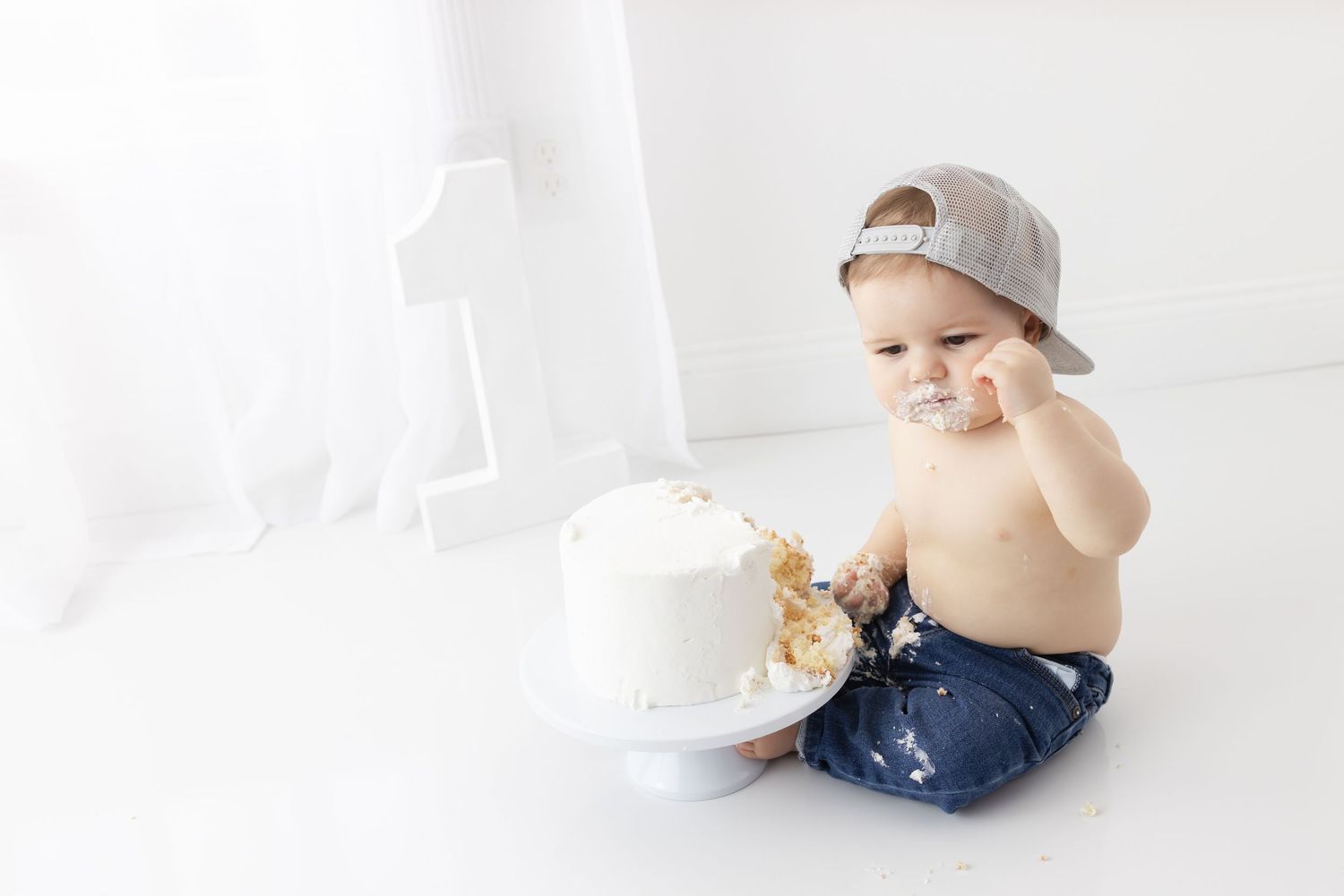 Baby Boy 1st birthday cake smash Toledo Ohio