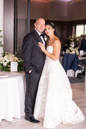 Bride and Groom at the reception hall at The Club at Arrowcreek