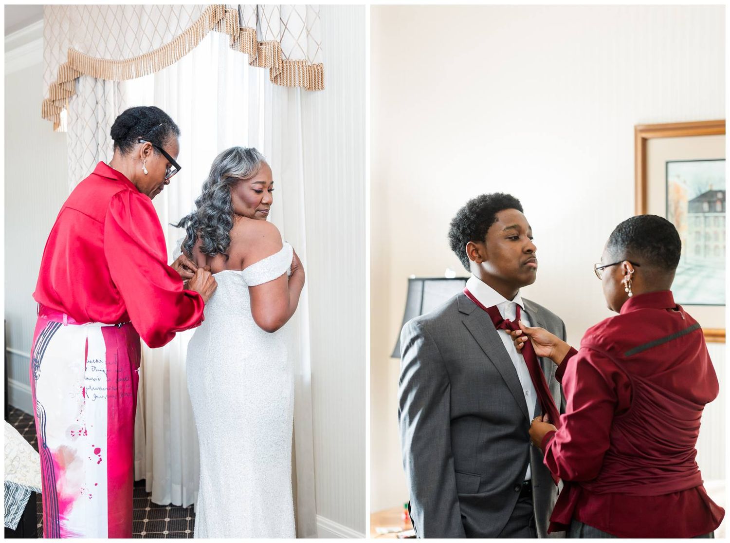 Candid moments captured during a wedding celebration show tender embraces and joyful interactions between loved ones.