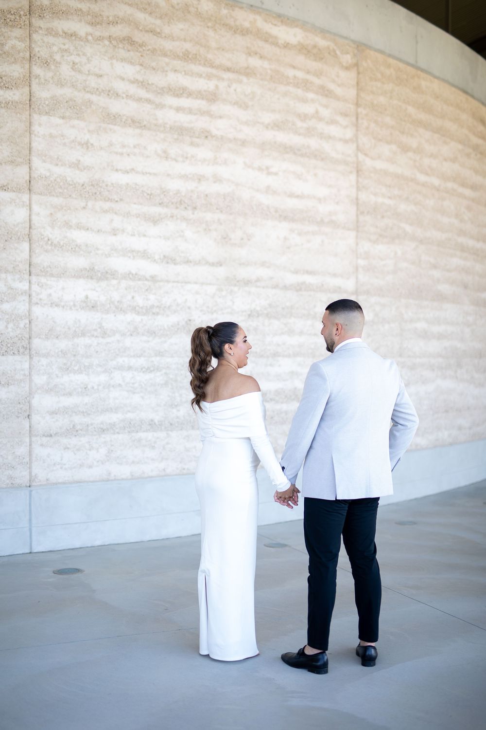 Natural candid portrait of newlyweds and maternity shoot and smiling after their wedding ceremony in Sydney