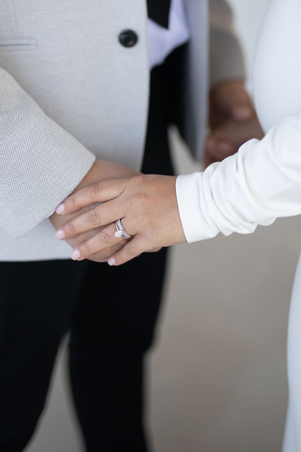 Natural candid portrait of newlyweds and maternity shoot and smiling after their wedding ceremony in Sydney