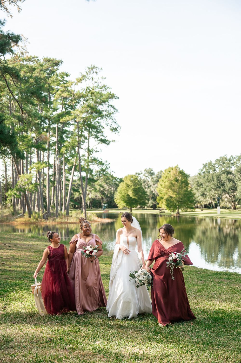 Bride with bridesmaids