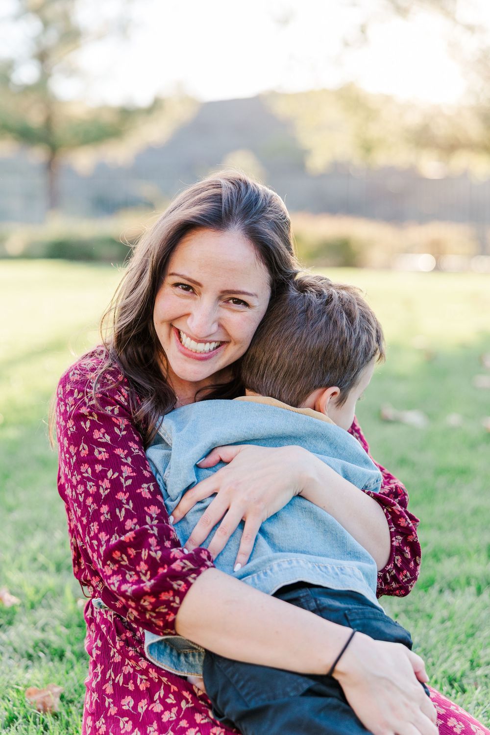 Outdoor family session with soft natural lighting