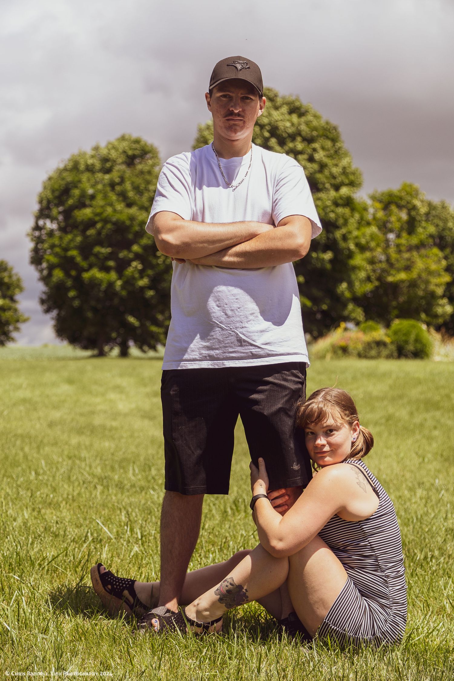 Hilarious Awkward JC Penny Styled Couples Photoshoot of Beverly and Caleb by Linx Photography in Barrie, Ontario