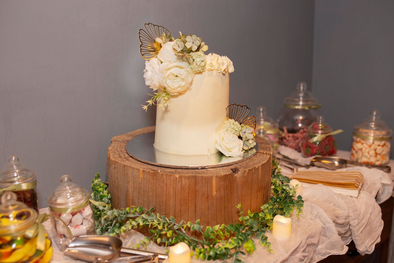 Wedding cake displayed at The Hayloft Great Sankey Widnes
