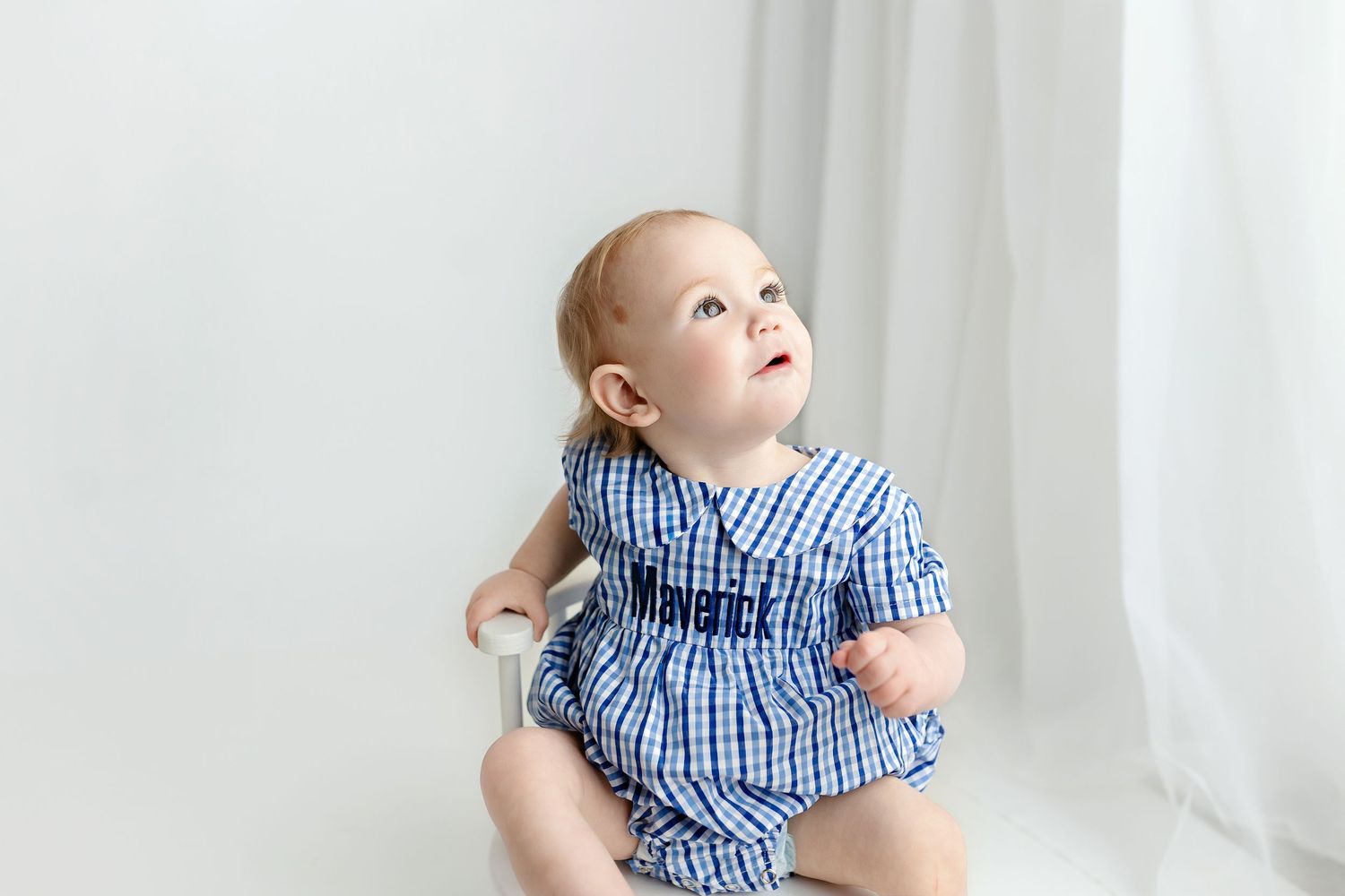 A 6m milestone session with a little boy. Looking up to the light. Greenville SC milestone Photographer, Easley, SC newborn photographer