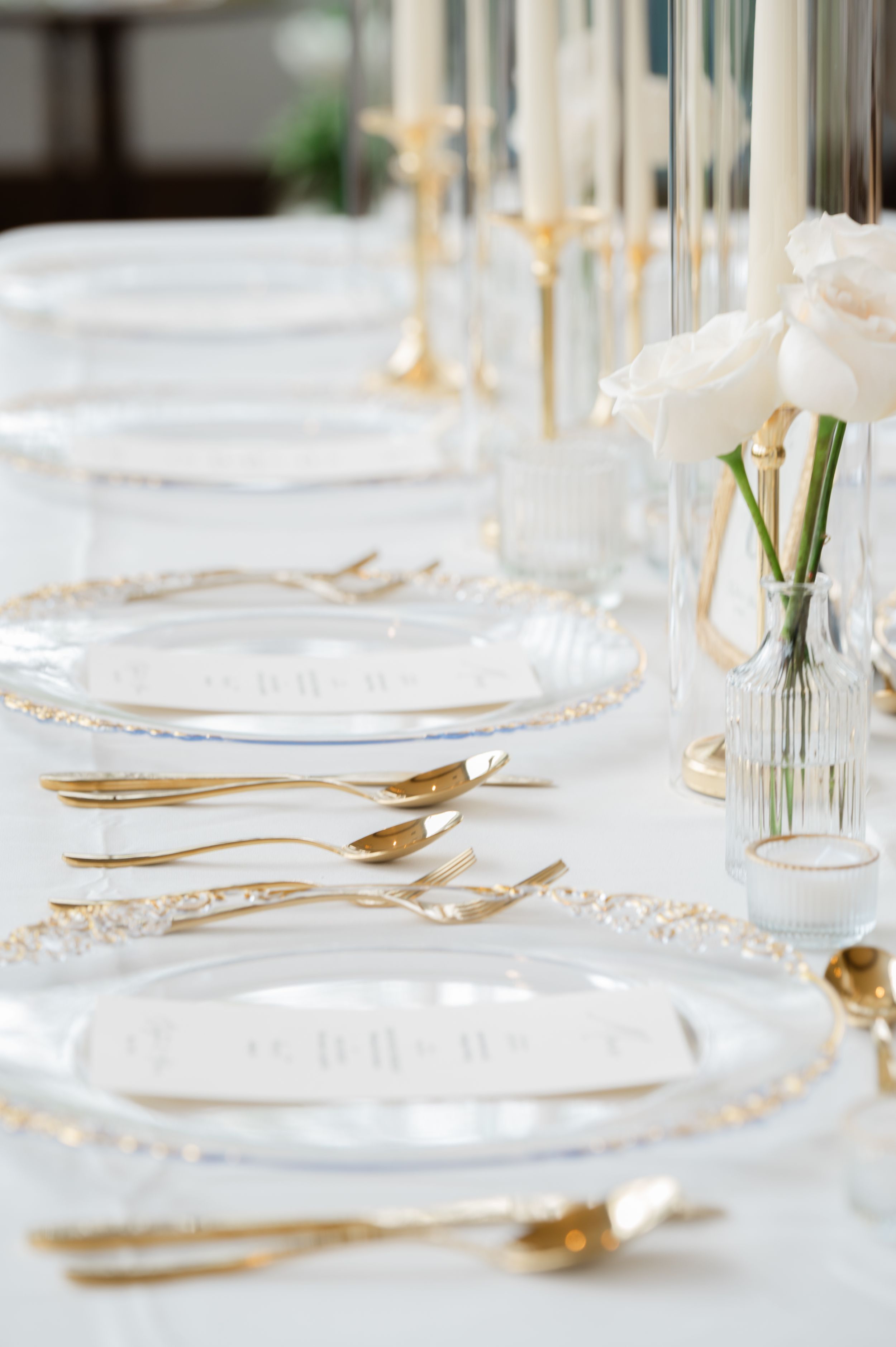 detail shot of table at wedding