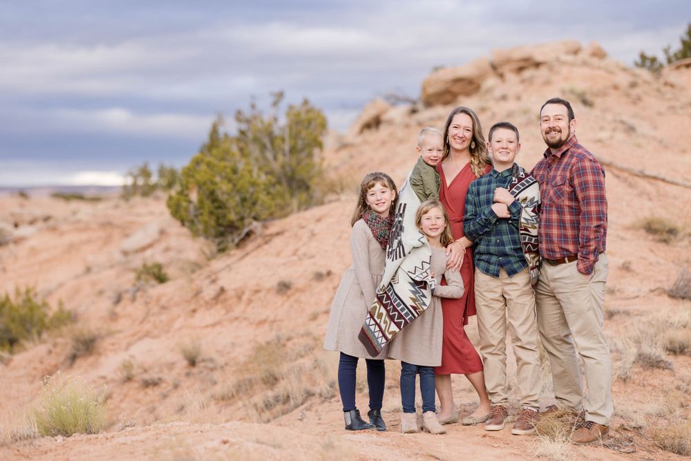 Family photo shoot in the desert.