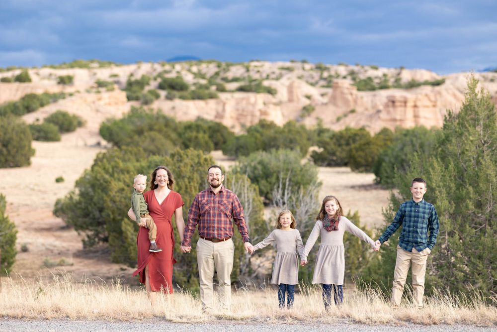 Family portrait session in the desert of New Mexico.