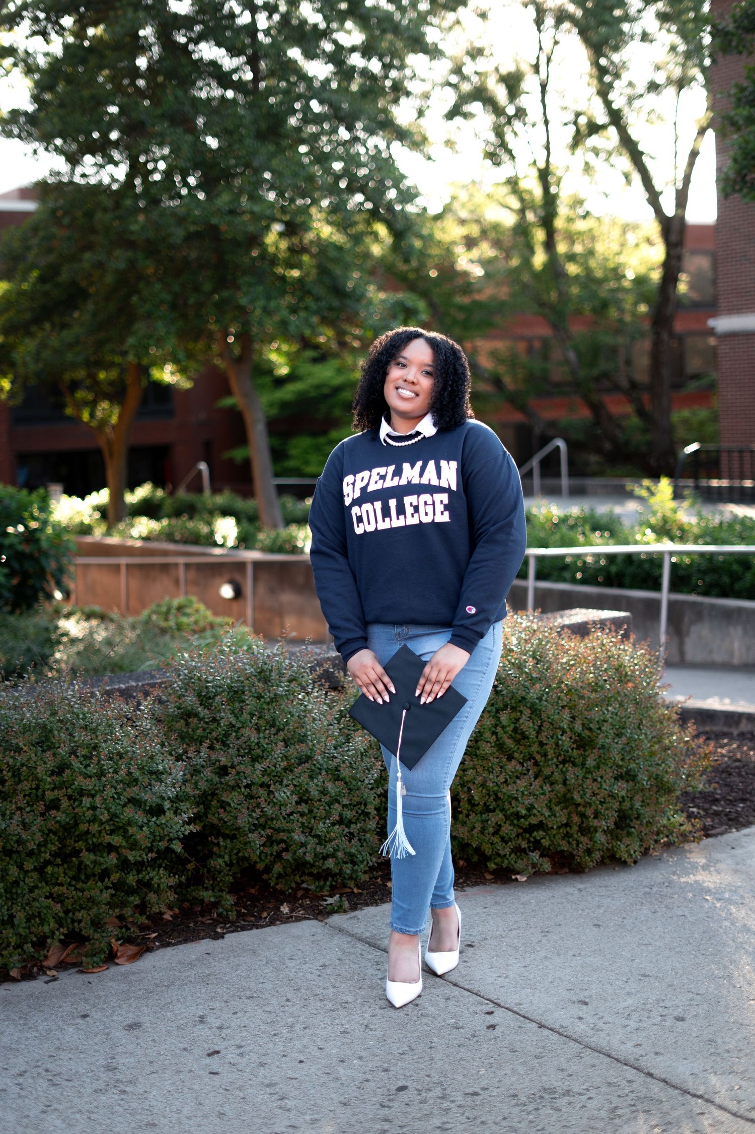 Spelman graduation photo spots at the new oval by the residence halls