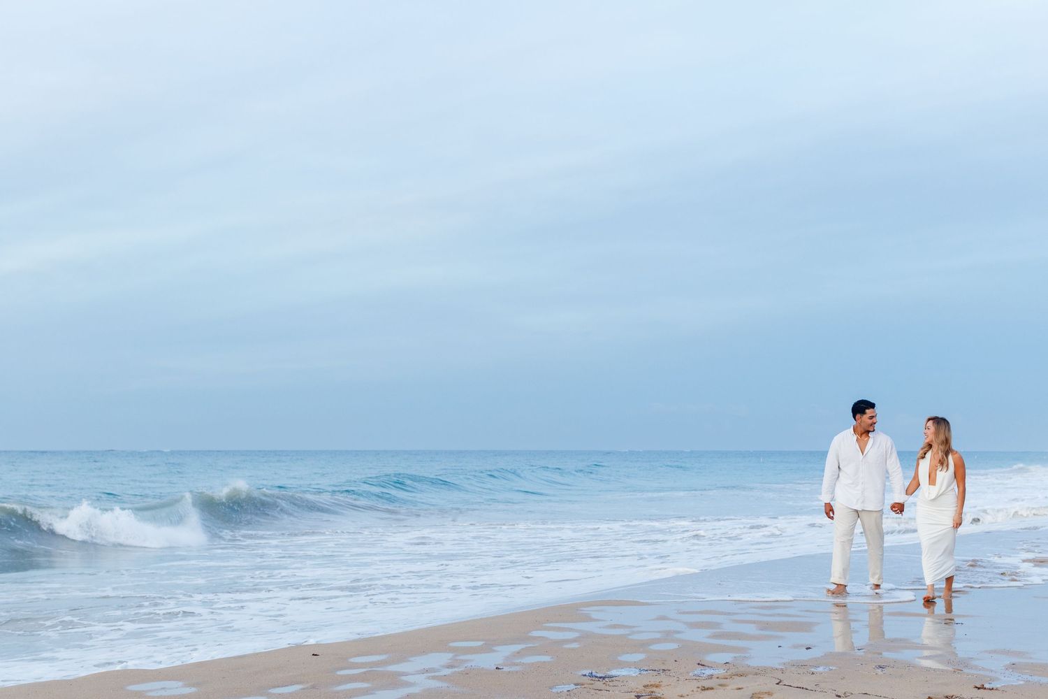 Couples portrait on the beach. Marriage proposal. San Juan, Puerto Rico.