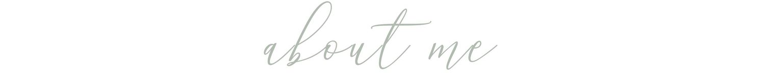Simple black text reading 'about me' on a clean white background with a handwritten style.