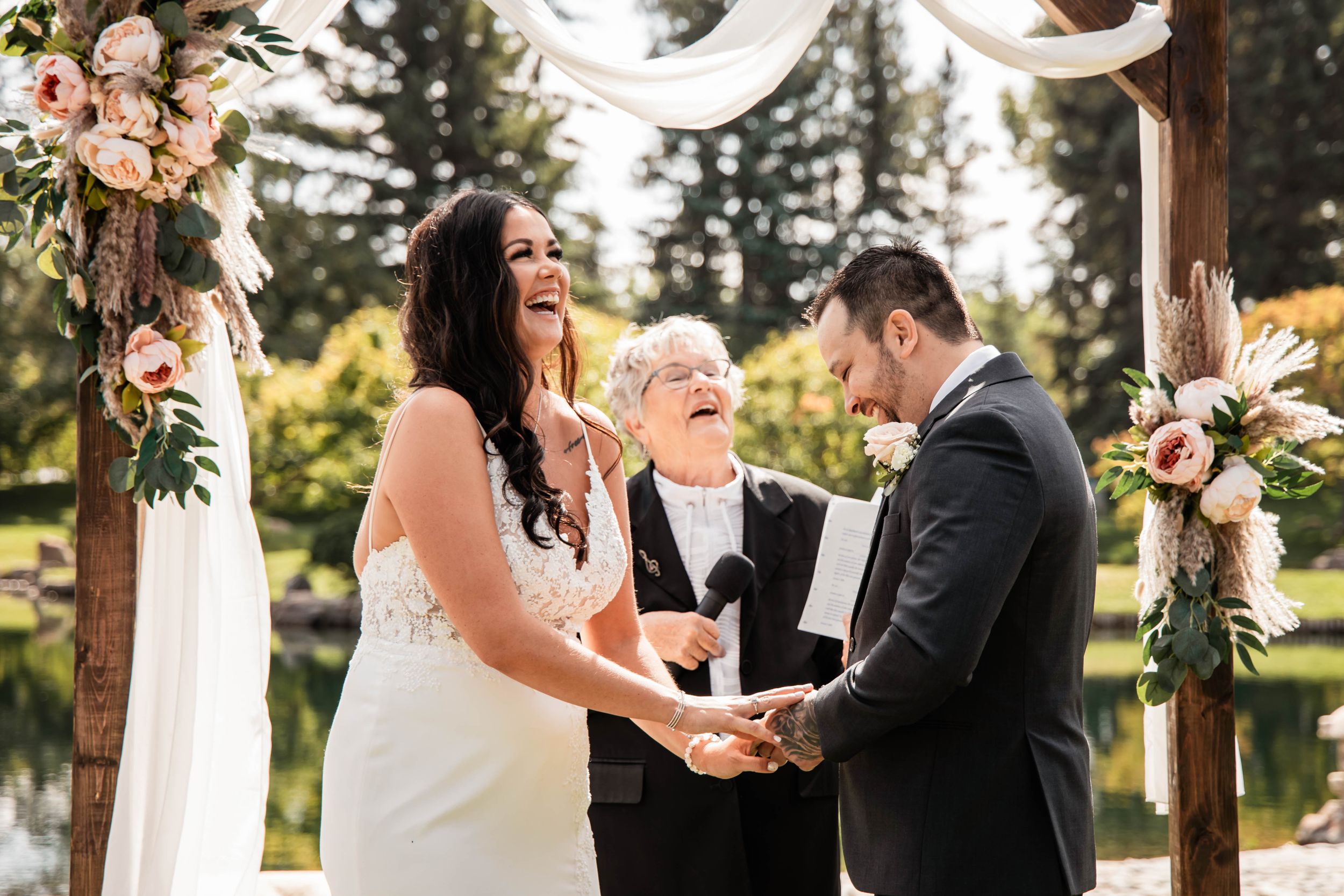 ceremony shot of couple