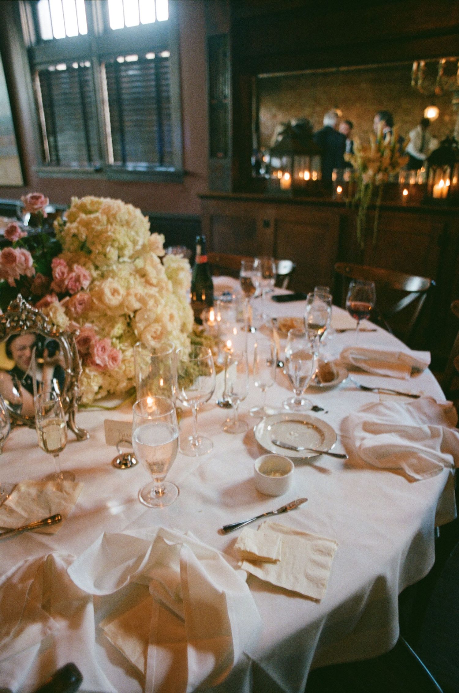 A photo of cocktails taken with a 35mm film camera at a wedding in St. Louis.