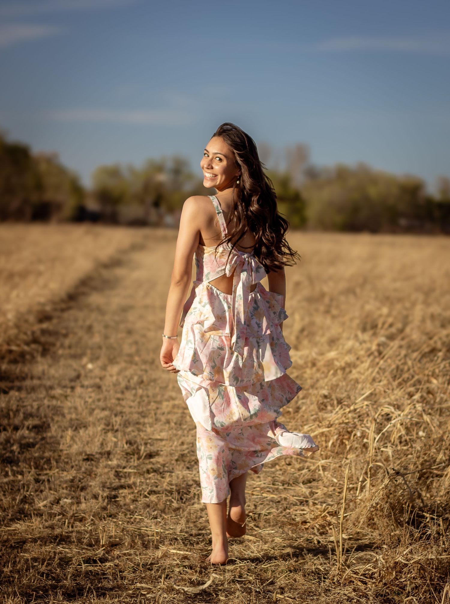 Young girl outdoors during a portrait session in Albuquerque