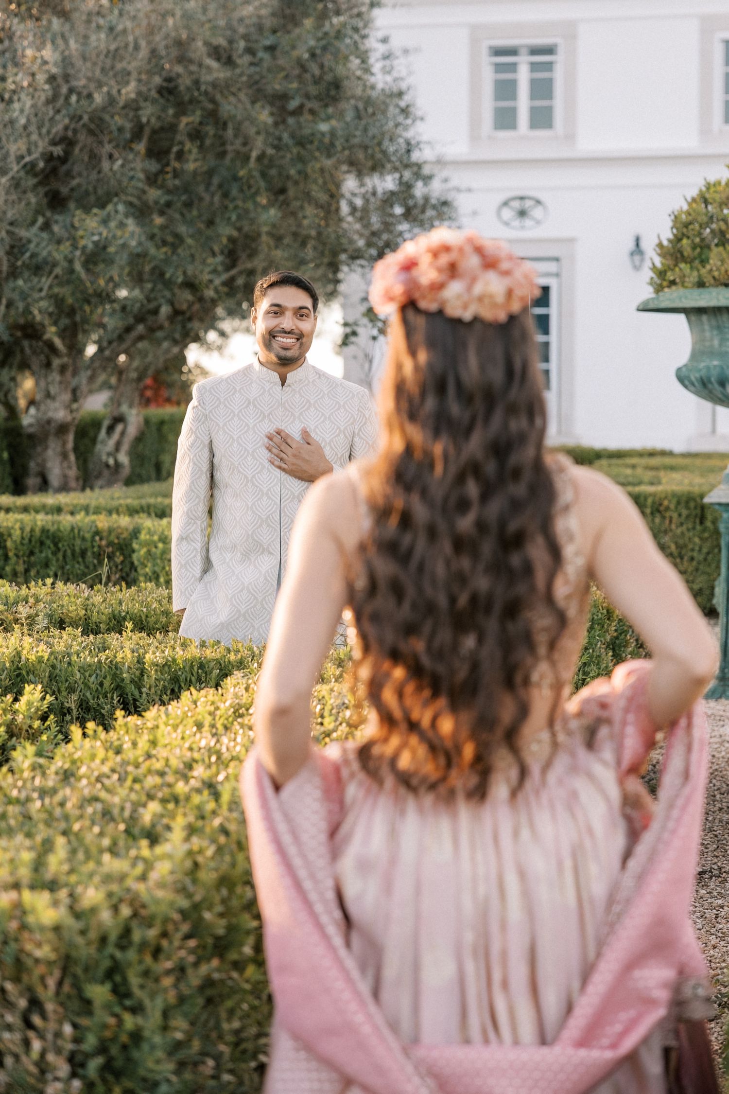 bride portrait Herdade do Peru gardens Portugal wedding inspiration